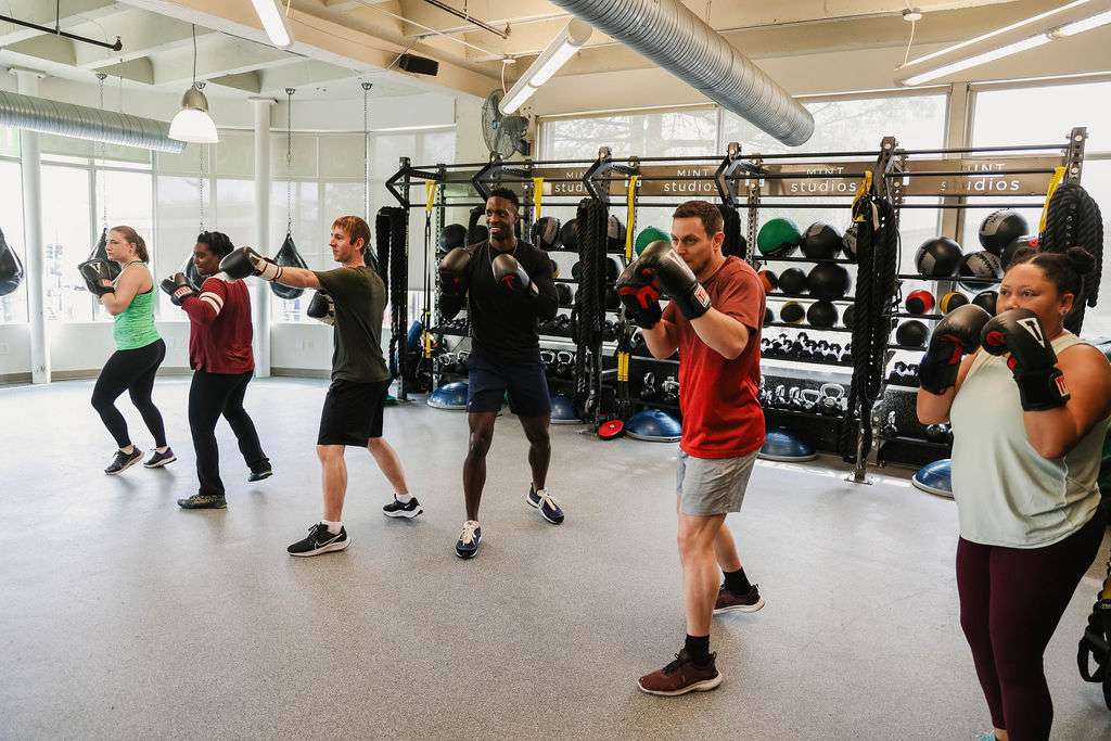 Group of members boxing at MINT